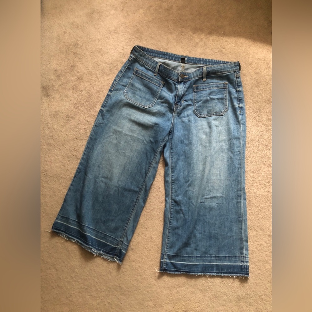 GAP Blue Denim Jeans Gap Culotte Cropped Jeans Size 12 31R